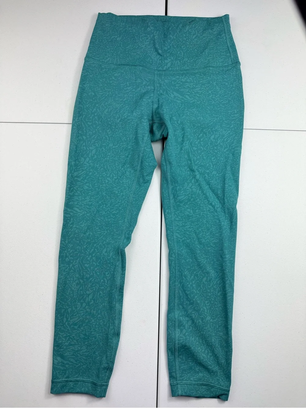 lululemon athletica teal patterned high-rise leggings